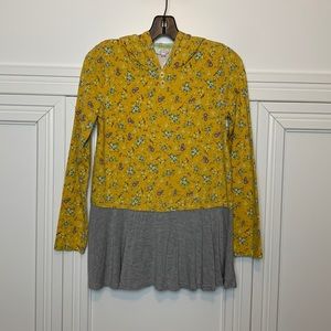 435 by Matilda Jane Tween Tee Hoodie in yellow & gray - Size 14